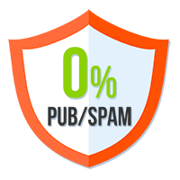 Badge ViteUnDevis : 0 % pub / spam